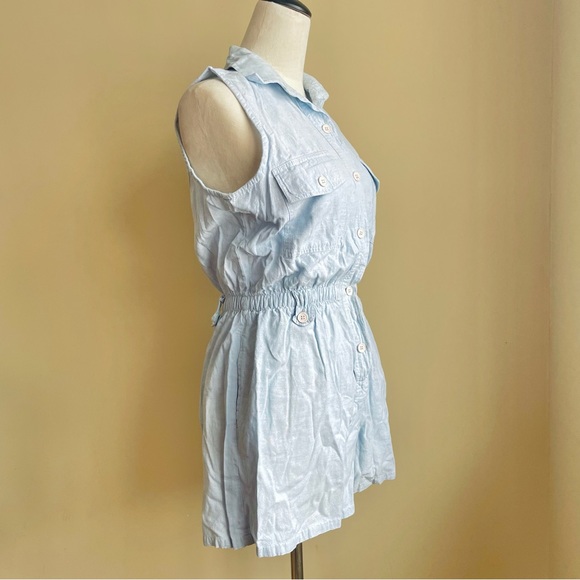 Vintage 90s Light Wash High Waisted Romper Jumpsuit - Picture 4 of 6